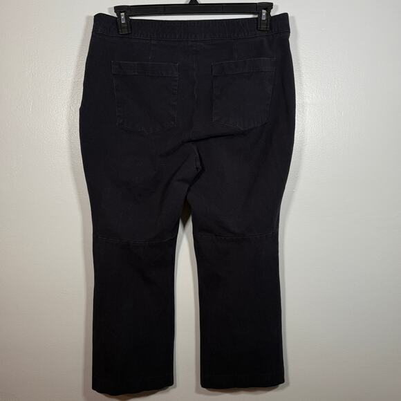Spanx On the Go Kick Flare Navy Twill Compression Work Trouser XL Crop Pant - Picture 3 of 7